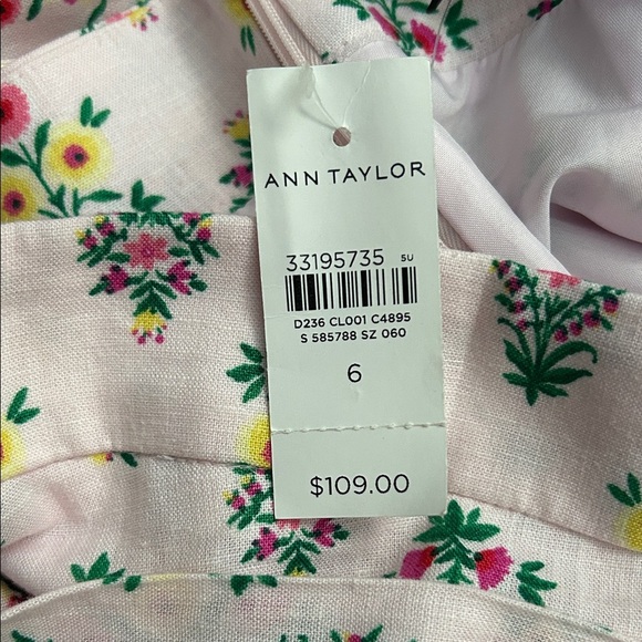 Ann Taylor Linen Blend Light Pink Floral A-Line Skirt, Size 6, NWT - Picture 11 of 11